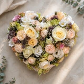 art floral Blumenherz Karte